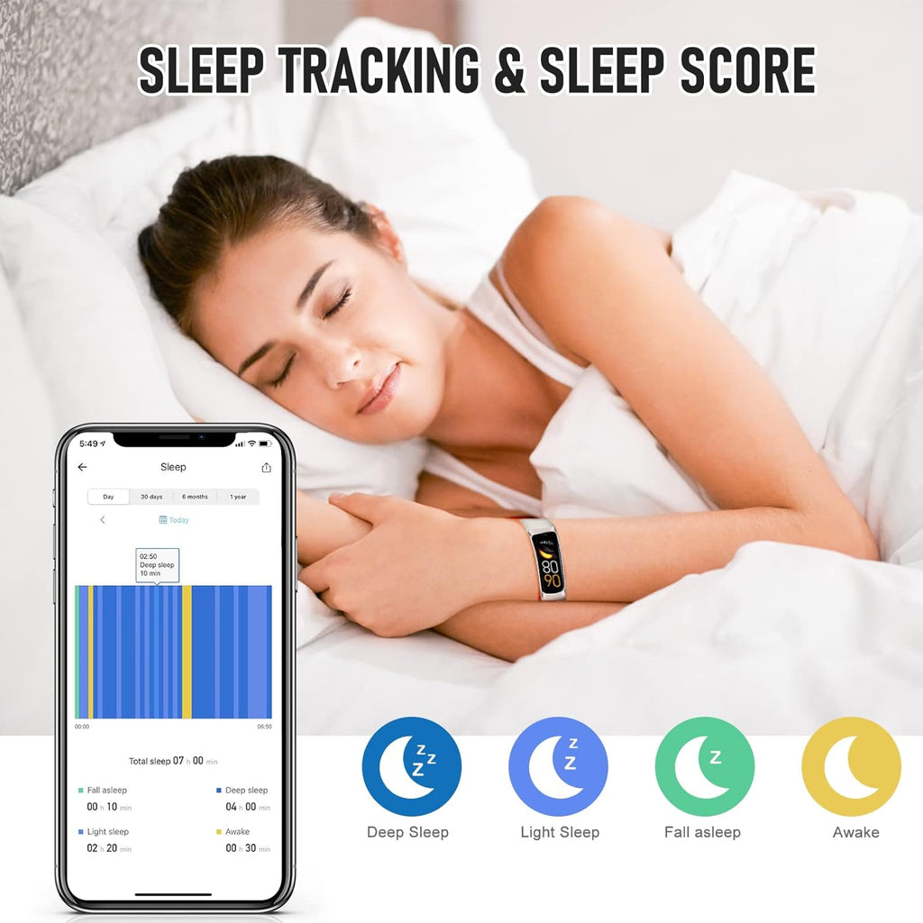 Skiennix Fitness Tracker - 24/7 Heart Rate Monitor & Sleep Tracking | 1.1" AMOLED Touch Screen