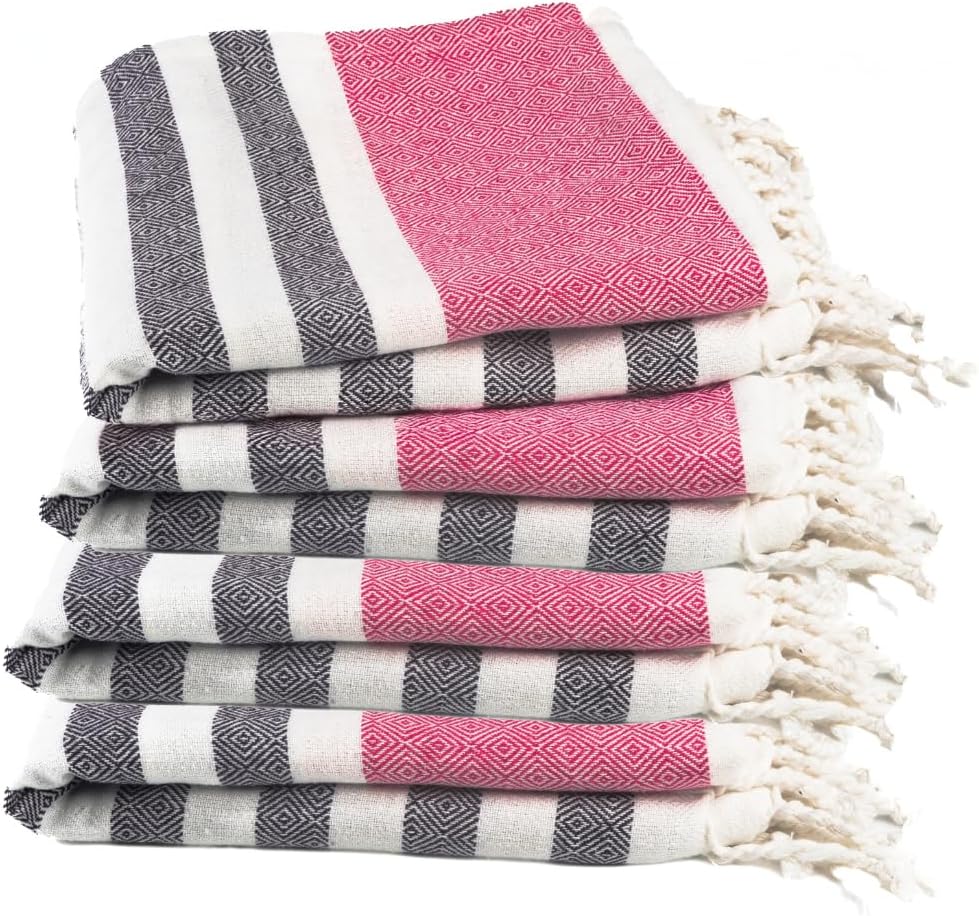 Rosé Obsidian Cotton Turkish Beach Towel - Oversized 36"x72" Quick-Dry Absorbent Travel Towels | 4 Pack