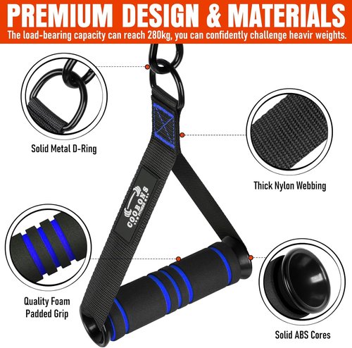 Heavy Duty Exercise Handles - Gym Cable Attachments for Resistance Bands & Cable Machines