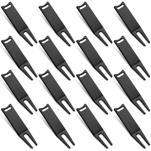 Sotiff 8 Pcs Metal Bending Golf Divot Repair Tool Portable Green Divot Fork Metal Golf Repair Tool Accessories Curved Spit for for Golfer Men Women Sports Lovers Fairway Repairing (Black)