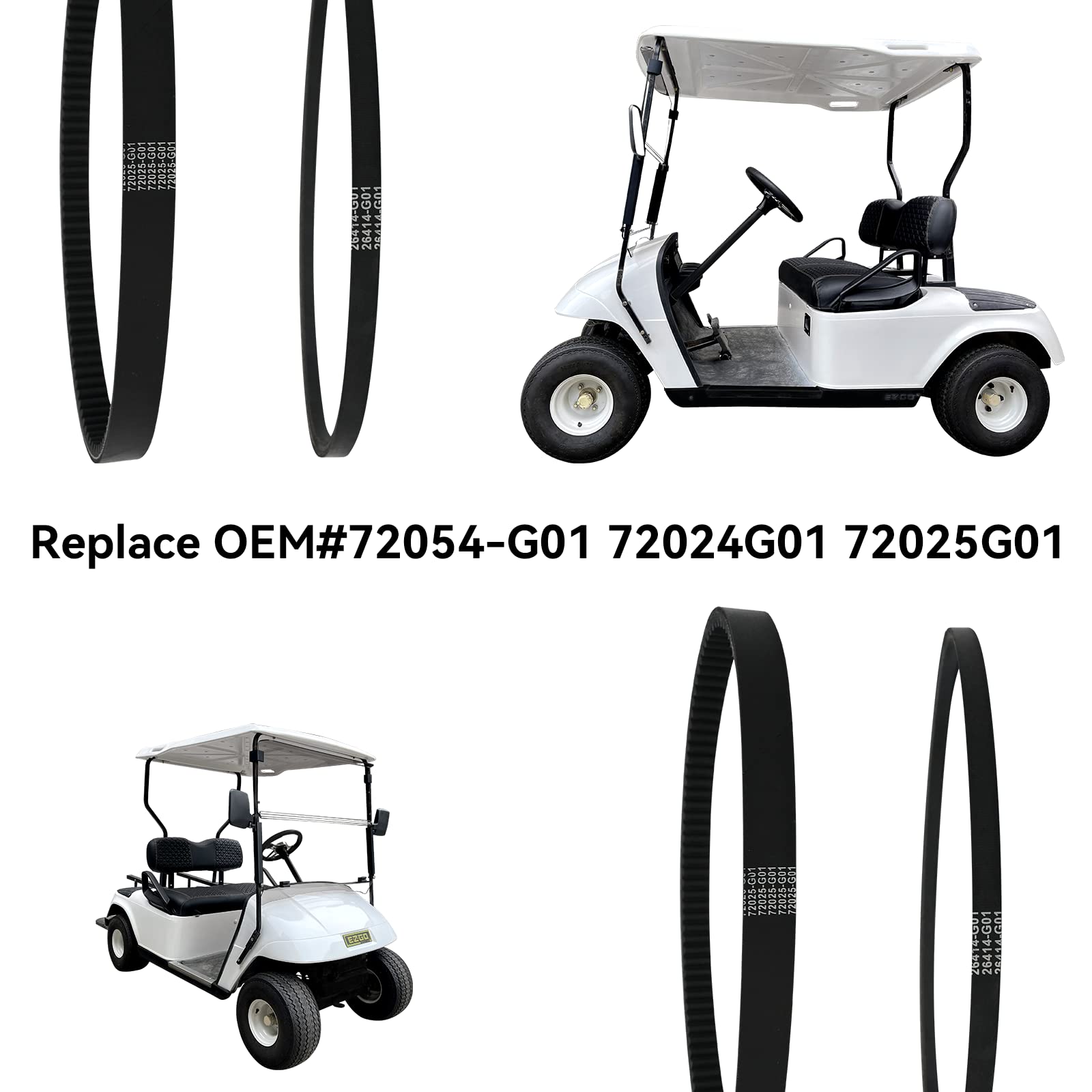 XUANYUDG0769 EZGO TXT Gas Drive Belt Starter Generator Belts for Golf Cart EZGO 4 Cycle Gas TXT Cushman Express Marathon Medalist ST Vehicles Terrain 1994-2013, Replacement OEM # 72054G01, 26414G01