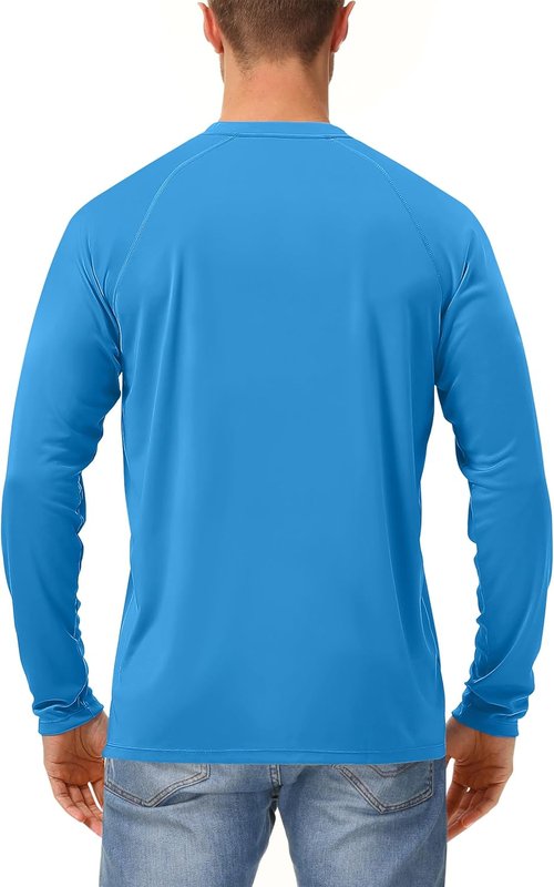 Isnowood Sun Protection Shirts for Men - UPF 50+ Long Sleeve UV Quick Dry Rash Guard | Ideal for Fishing & Hiking