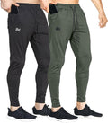 BROKIG Men's Lightweight Gym Jogger Pants - Comfortable Workout Sweatpants with Zip Pocket