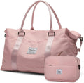 Skiennix Travel Duffel Bag - Stylish Weekender with Wet Pocket & Toiletry Bag | Large Pink