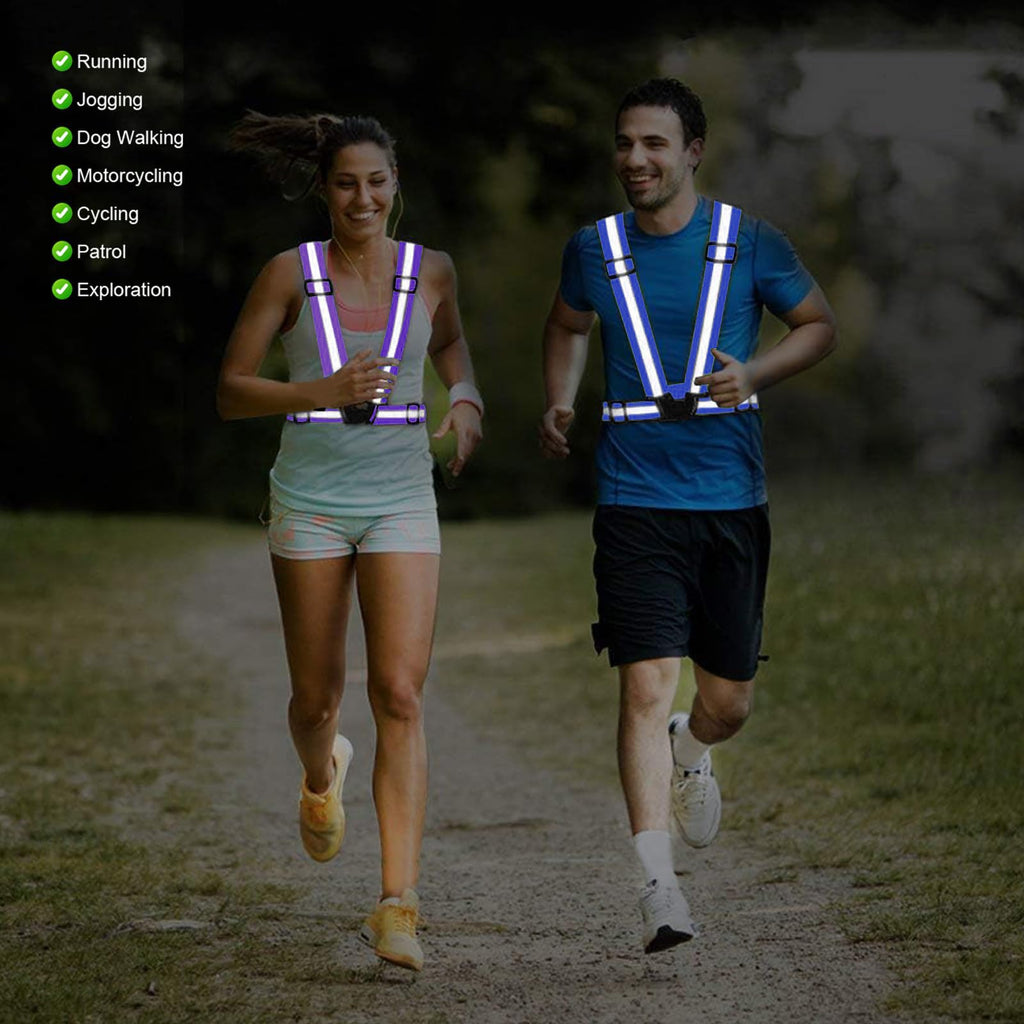 SAWNZC Reflective Vest Running Gear, 2Pack High Visible Safety VES for Cycling Jogging Running Walking, Adjustable for Men Women