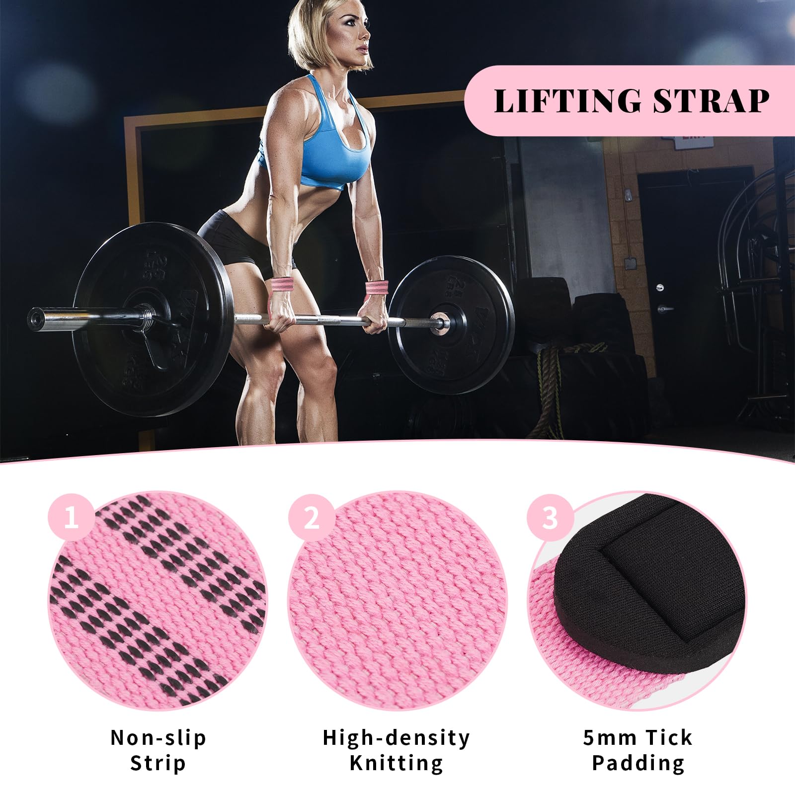 Barbell Pad Set,10 Pcs Barbell pads For Hip Thrust Squat & Lunges Support,With 2 Workout Ankle Straps, 2 Workout Gloves, 2 Gym Straps Weight Lifting, Resistance Bands,Olympic Bar Pad,Carry Bag (Pink, Medium-Gloves)