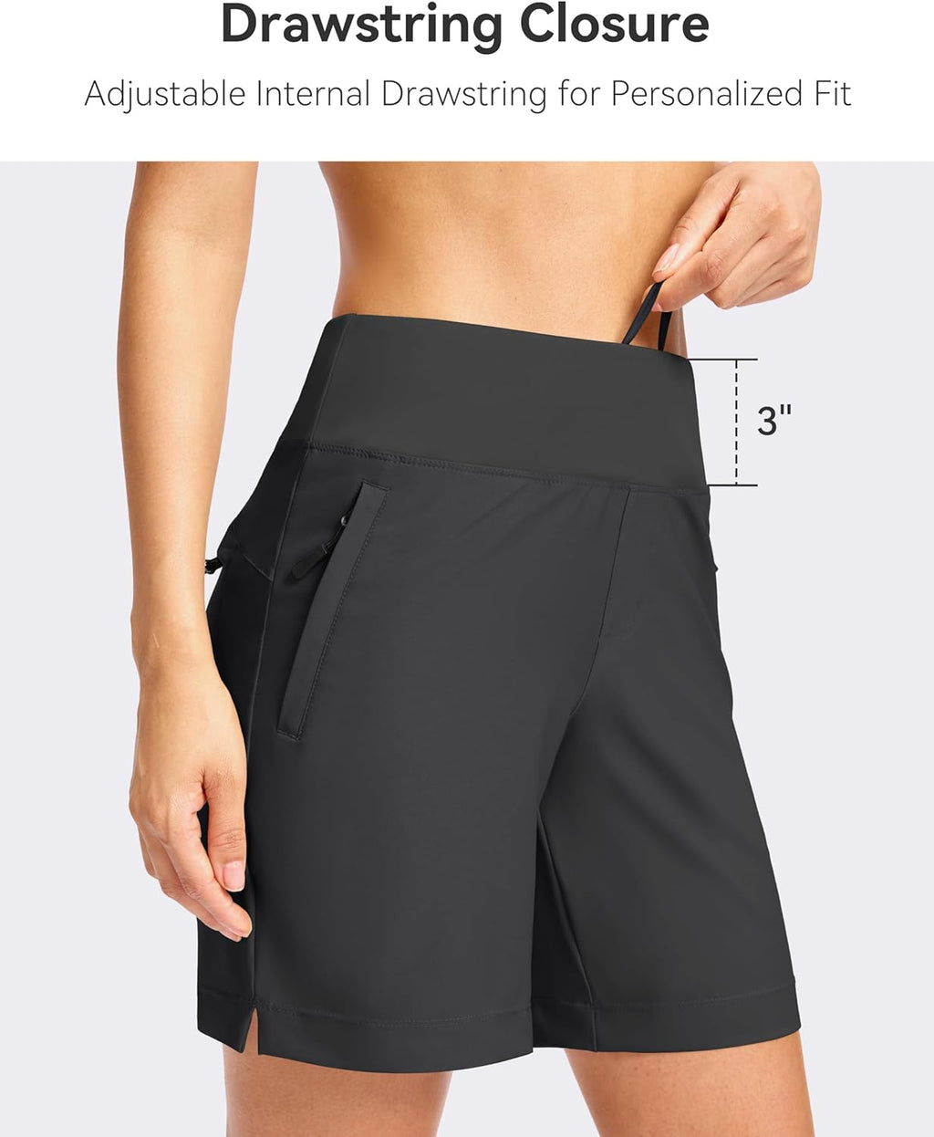 SANTINY Women's Hiking Shorts - Lightweight Quick-Dry Design with 3 Zipper Pockets | 5''/7'' Sizes