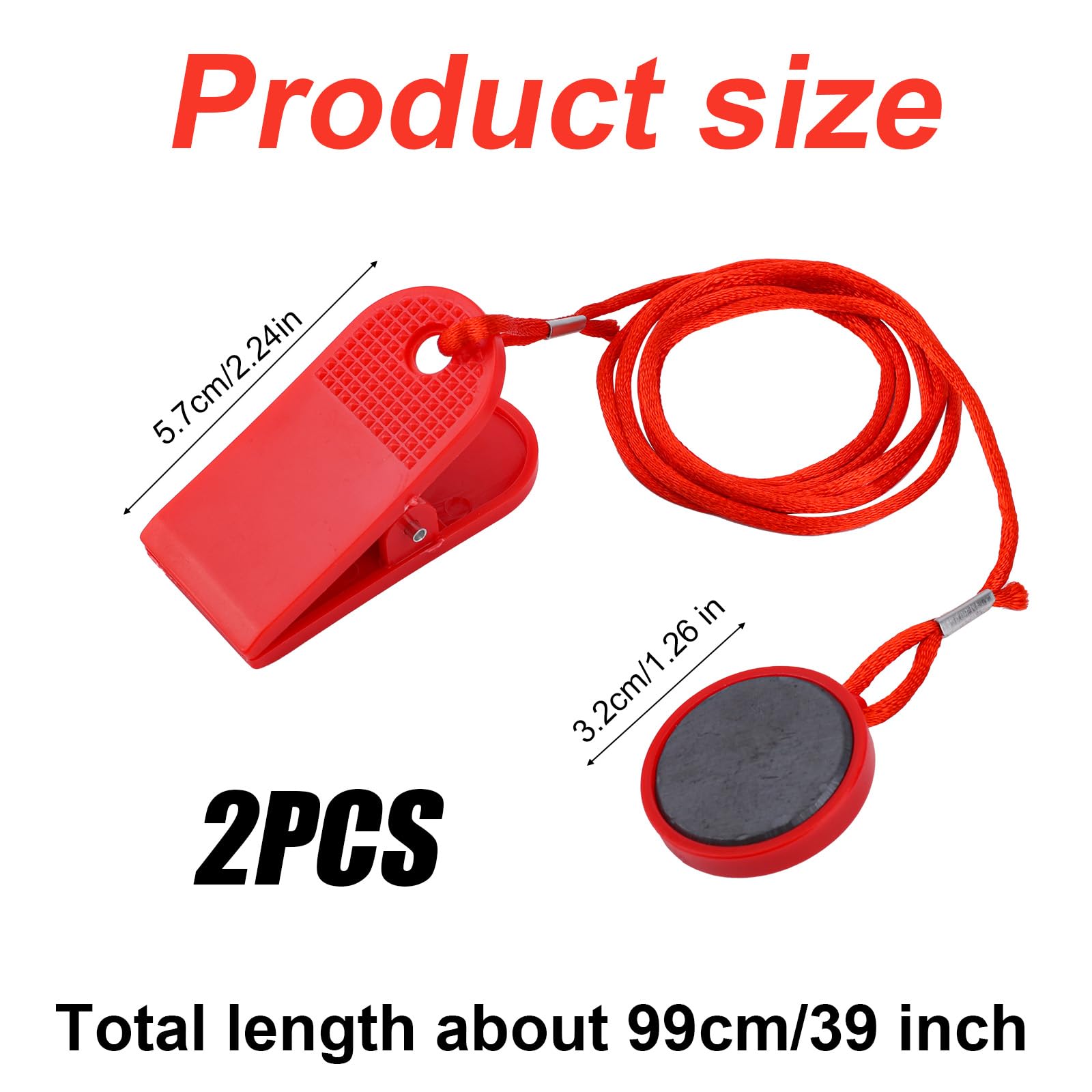 2pcs Magnetic Safety Switch, Round Magnet Treadmill Safety Key Replacement Universal Treadmill Magnet Safety Key Treadmill Magnets Treadmill Parts for Most Types of Treadmills