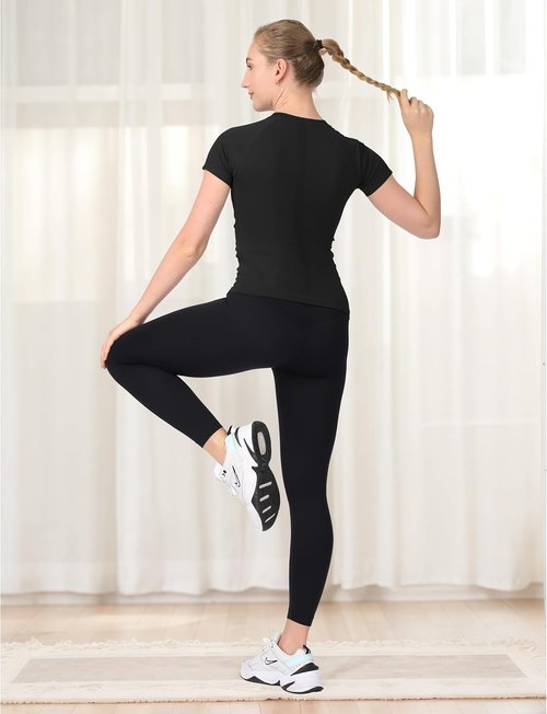 MathCat Seamless Workout Tops for Women - Breathable Short Sleeve Yoga & Running Shirts | XS-XL Sizes