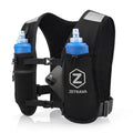 Adjustable Running Vest for Men Women – Running Hydration Vest with Two 500ml/17oz Bottles & Reflective Strips, Multiple Pockets & Bounce-Free Fit – Runners Vest for Marathon, Hiking & Cycling – Black