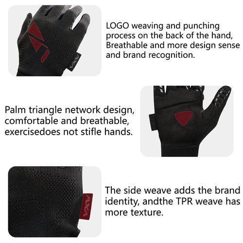 VXW Flying Disc Wear Resistant Full Finger Outdoor Training Gloves Breathable Non-Slip Fitness Riding Gloves MTB Cycling Gloves (XX-Large