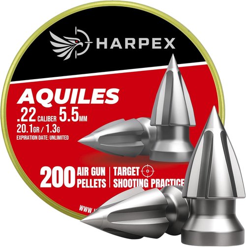 Harpex .22 Cal Airgun Pellets - 20.1 Grain Pointed Arrow Head Design for High Penetration - 200 Count