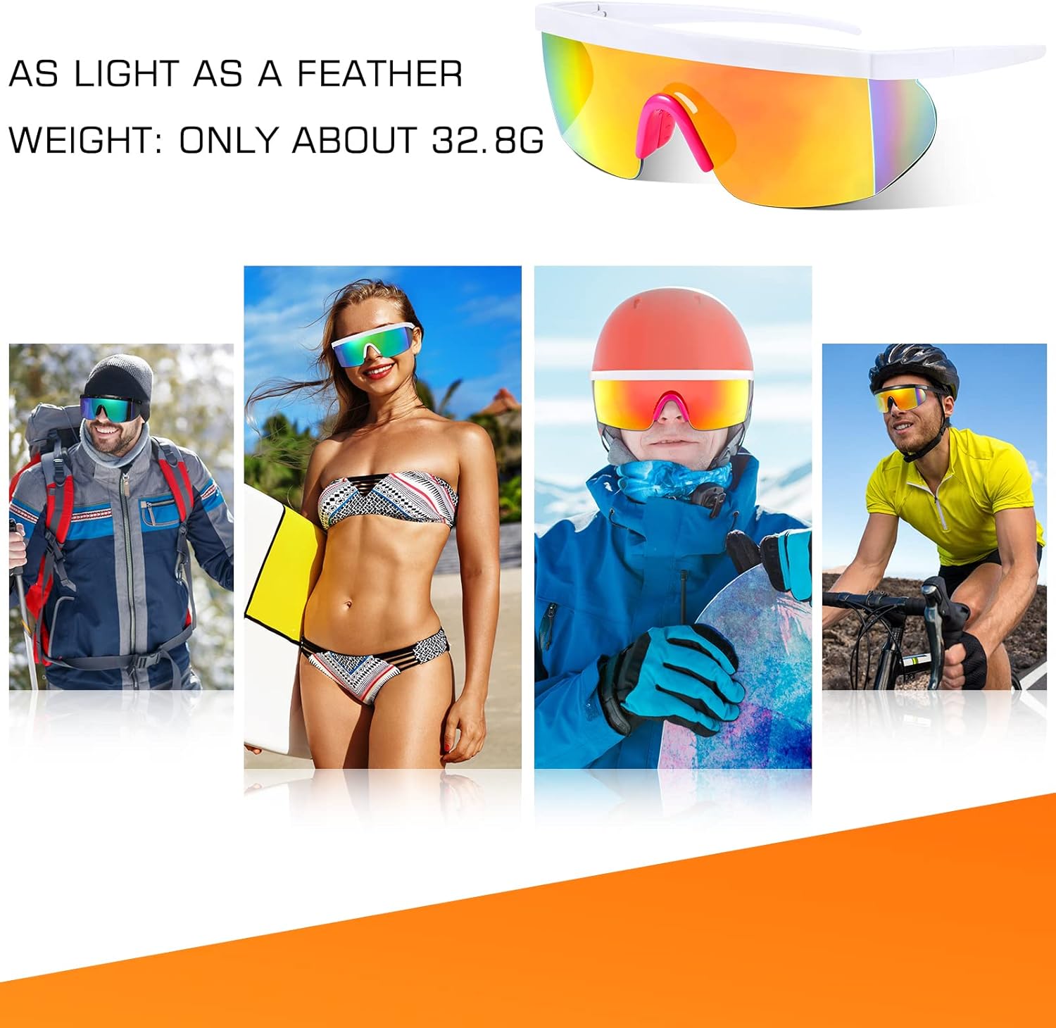 Sherr Polarized Sports Sunglasses - UV400 Protection & Adjustable Nose Pad | 6 Pairs for Men & Women