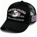 Bcefuho 250 Anniversary USA Hat 250th Anniversary USA hat 1776-2026 Embroidery Black Adjustable Mesh-Back Cap