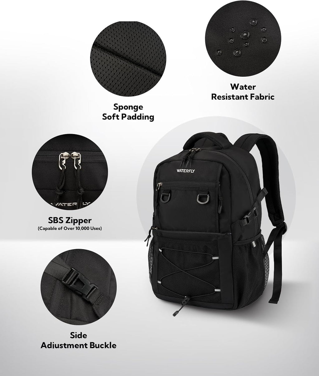 WATERFLY Lightweight 22L Travel Hiking Backpack - Versatile Casual Daypack for Outdoor Adventures