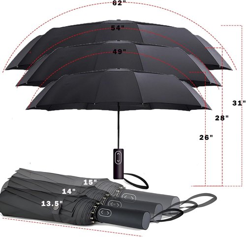 MRTLLOA Large Folding Golf Umbrella - Oversized Double Canopy, Windproof & Compact | 49/54/62 Inch