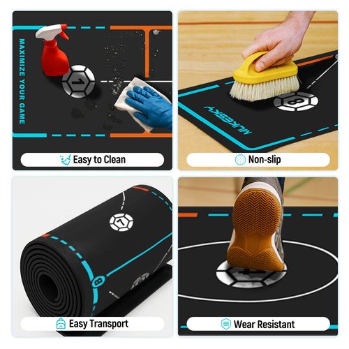 MUKESKY Soccer Training Mat with Integrated Ladder & Cones | 4-in-1 Football Footwork Agility Trainer for Team Practice | Non-Slip Speed & Ball Control Exercise Mat