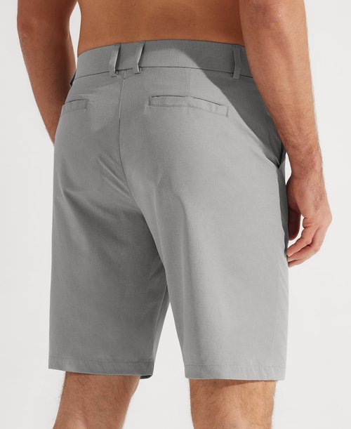 Libin Men's Golf Shorts 9" Casual Flat Front Hybrid Shorts Work Dress Chino Short Lightweight Quick Dry Water Resistant with Pockets, Light Grey, Size 33