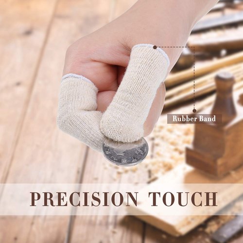Geyoga 50 Pieces Cotton Finger Cots Finger Toe SleevesThumb Protector Fingertips Protective Cushion, Moisture Wicking (5 cm/ 2 Inch, 7.6 cm/ 3 Inch)