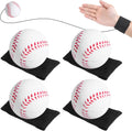 Skiennix 4PCS Wrist Ball Set - Rebound Balls with Strap for Baseball Team Gifts | Fun Outdoor Exercise