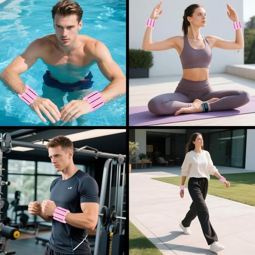 Smlper Ankle Weights Set of 2(0.5/1/2 lb Each) – Ankle Weights for Women, Adjustable Wrist Weights with Premium Silicone for Gym, Pilates, Yoga, Running, Swimming