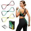 Beatvive Resistance Band Figure 8 Exercise Cord, Fitness Resistance Bands with Handles, Exercise Tube Band for Arm and Shoulder Stretch (Yellow,Green,Red(60lbs))
