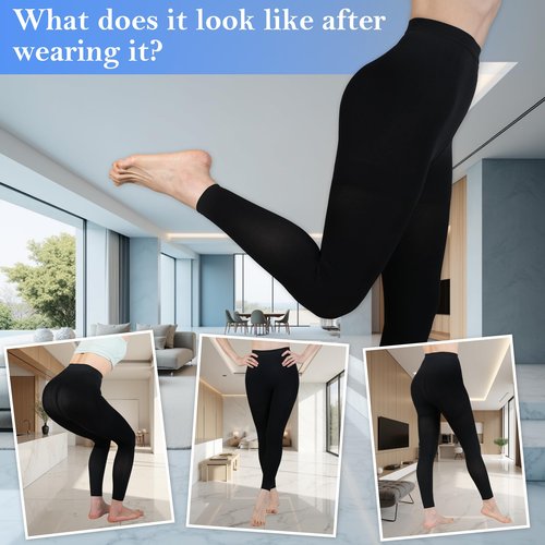 20-30mmHg Medical Compression Pantyhose, Women Compression Stockings & Leggings, Opaque Footless High Waist Opaque Compression Tights for Varicose Veins, Graduated Support Hose for Doctor (M, Black)