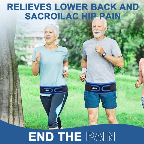 XURDKS Sacroiliac SI Joint Hip Belt With 360°Anti-slip strips for Men and Women Adjustable Pelvic Support and Lower Back Brace Belt for Sciatica,Pelvis,Lumbar & Nerve Pain Si Joint(Universal)