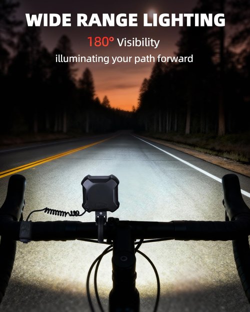 WSDCAM 140dB Bike Horn with Front and Rear Light, 2in1 Bicycle Bell Control Switch LED Light, Rechargeable Waterproof, 8+5 Modes Headlight and Tail Light Daily Commute, Adults Kids Bike Scooter Ebike