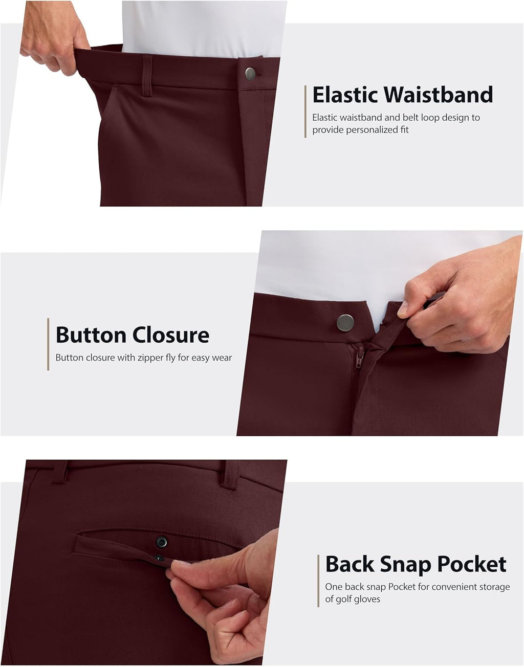 Pudolla Men's Golf Shorts - Quick Dry Stretch Casual Shorts with 4 Pockets | 7/9 Inch Lightweight Design