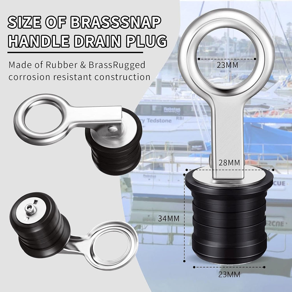Skiennix Stainless Steel Drain Snap Plug - Durable 1 Inch Boat Drain Plug (2 Pieces)