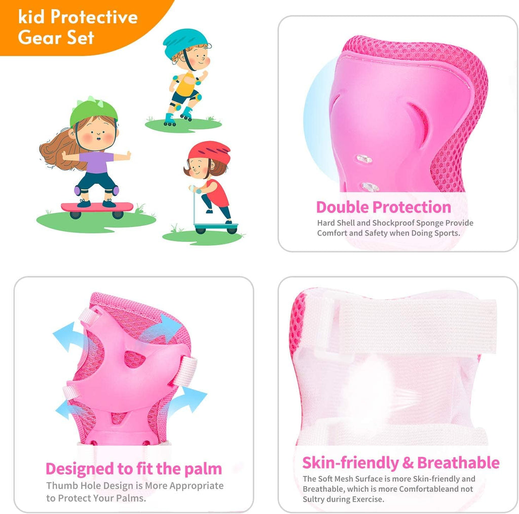 Skiennix Youth Protective Gear Set - Knee Pads, Elbow Pads & Wrist Guards for Ages 3-15 | Ideal for Roller Skating, Cycling & BMX