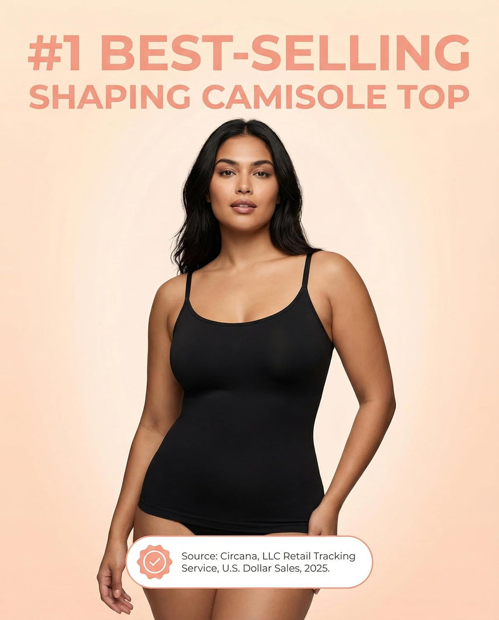 Shapermint Women's Scoop Neck Cami Body Shaper - Tummy Control Shapewear Tank Top