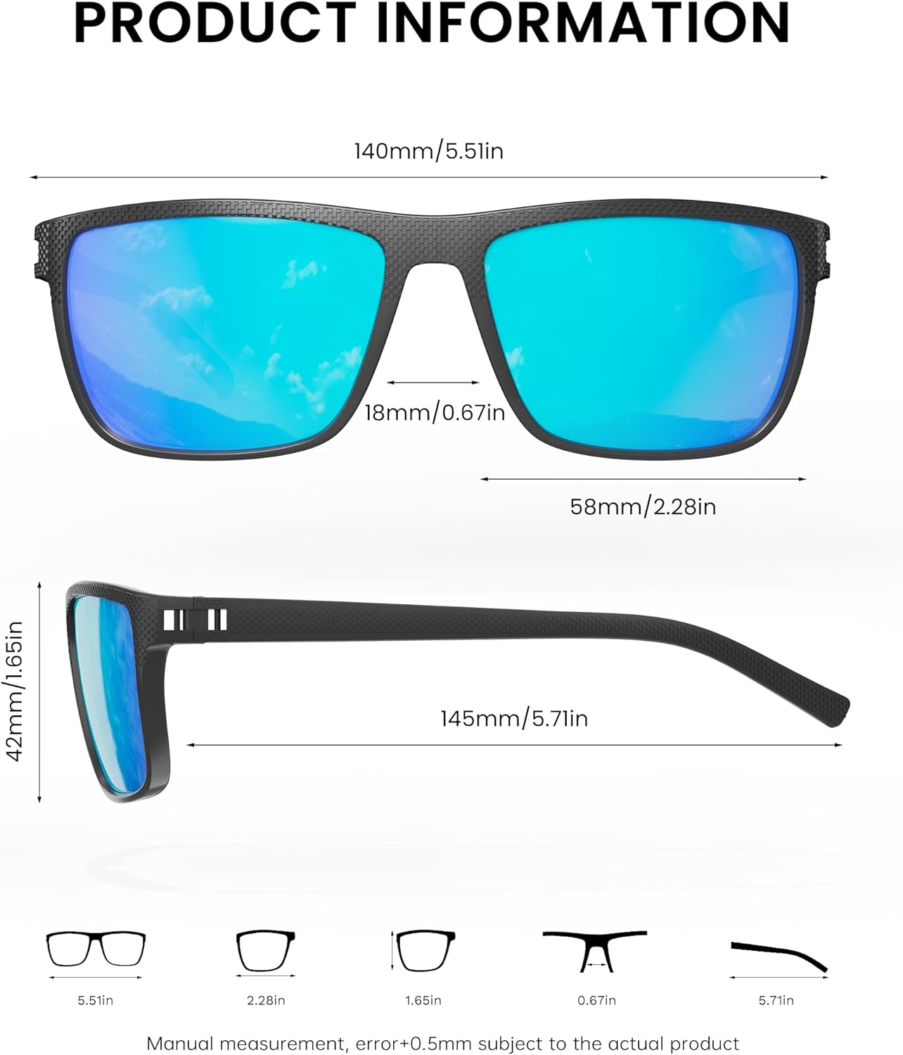 Skiennix Polarized Men's Sunglasses - Classic UV Protection for Fishing, Driving & Golf | 5-Pack