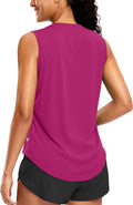 SANTINY Women's Sleeveless Workout Tops - Breathable Lightweight Athletic Tank for Running & Yoga