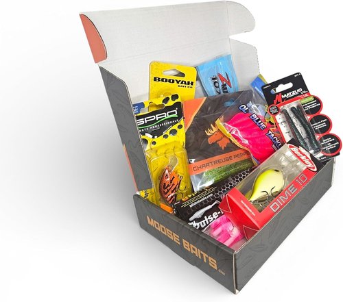 Moose Baits Bass Tackle Mystery Box - 7-9 Premium Fishing Lures for Largemouth & Smallmouth Bass