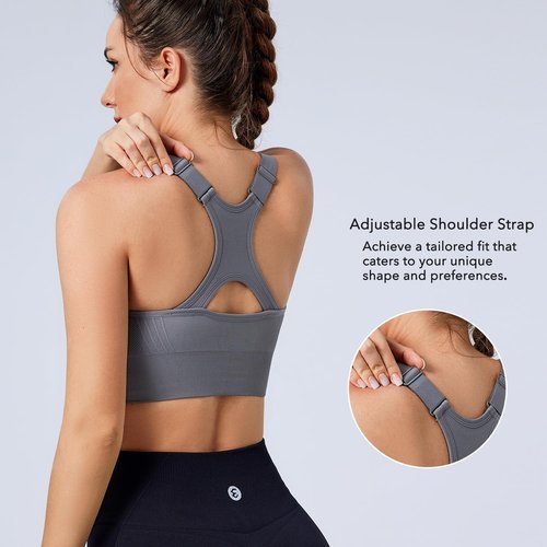 Evercute High Support Racerback Sports Bras for Women - 3 Pack Seamless Padded Yoga Bras
