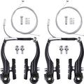 Universal Mountain Bike Brakes Set - 2 Pairs, Replacement for Most Bicycles, Includes 2 Pieces Brake Cables, Gear Shift Cable Wire, End Caps, End Ferrules(Black)