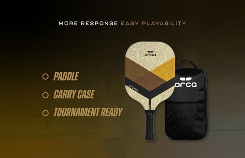 Orca Paddle Co. Strato Pickleball Paddle Set with Padded Carry Bag - Lightweight, Fiberglass Racket with Nomex Honeycomb Core, Anti-Slip Grip for Adults - Premium Pickle-Ball Equipment