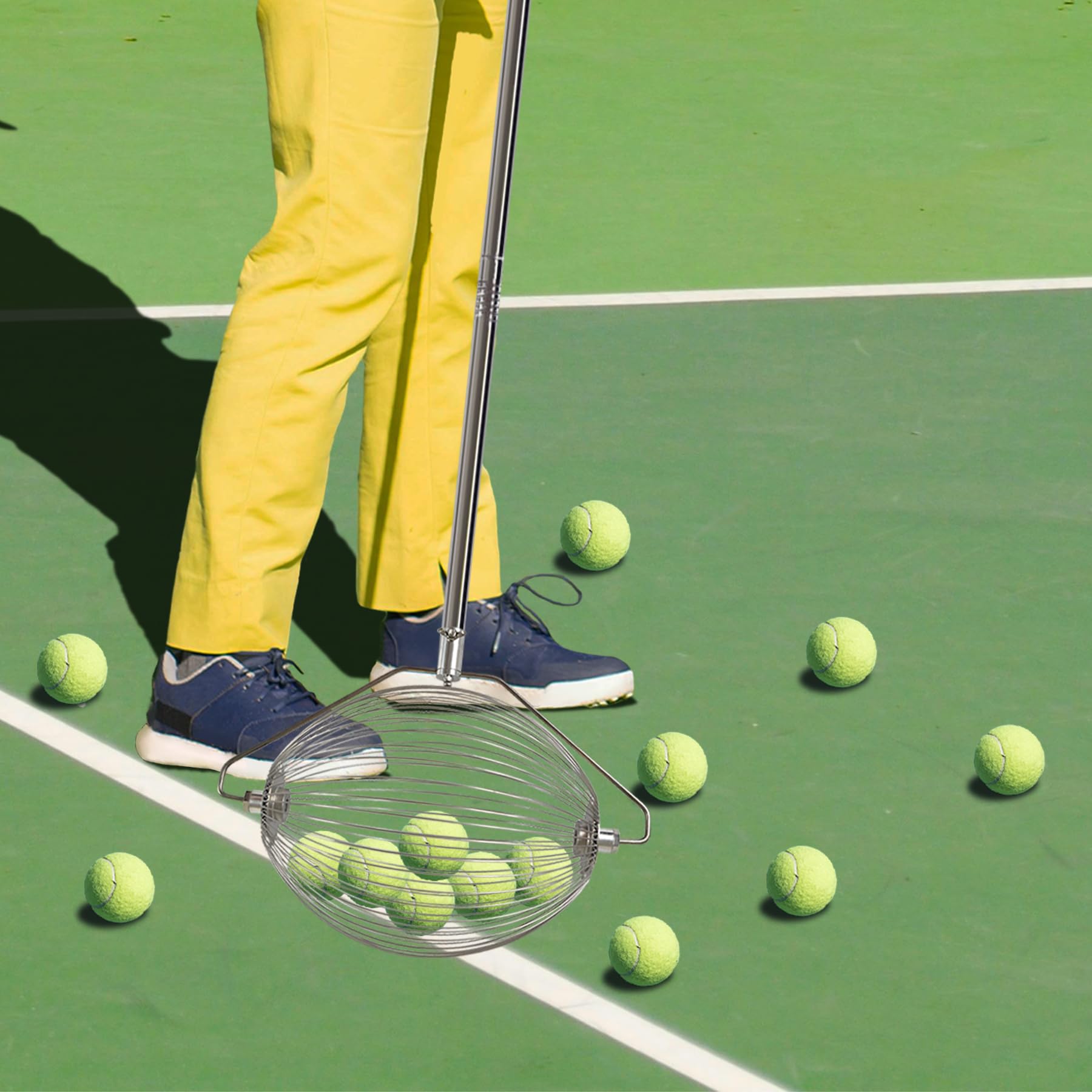 Voodans Tennis Ball Hopper Padel Balls Retriever Machine Ball Picker Upper Thrower Shagger Saver Collector