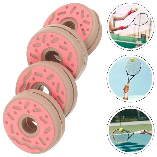 4 Pcs Tennis Racket Vibration Dampener Silicone Doughnut Racquet Dampeners Racket String Shock Absorber for Tennis Player