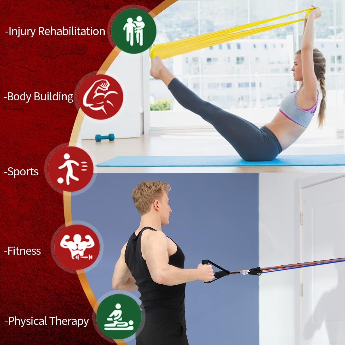 VEICK Resistance Bands - Versatile Workout Bands with Handles for Men & Women | Home Fitness Equipment