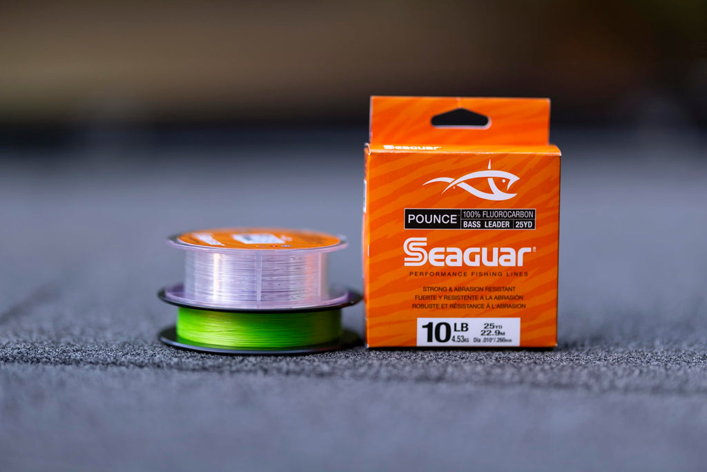 Seaguar Pounce Bass Fishing Leader, 100% Fluorocarbon, 10lbs, 25yd Spool - 10PBL25
