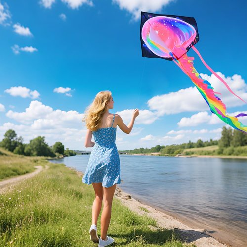 Large Easy-to-Fly Kite for Kids & Adults - Perfect for Outdoor Fun, Beach & Park Activities
