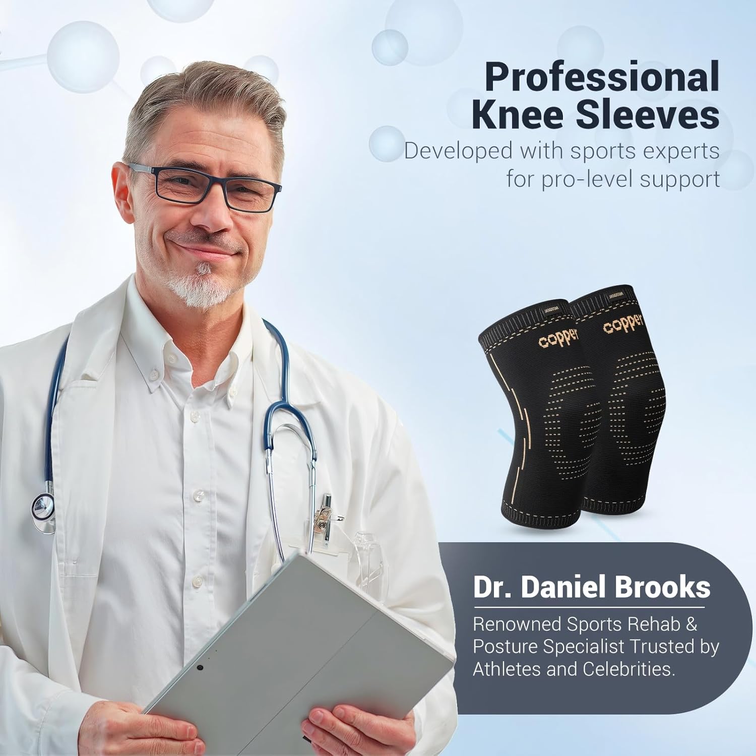 Skiennix Copper Knee Braces - Compression Sleeves for Pain Relief & Recovery | Unisex Design