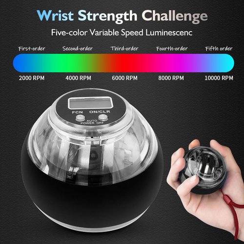 Torque Ball Hand Exerciser with LED Lights
