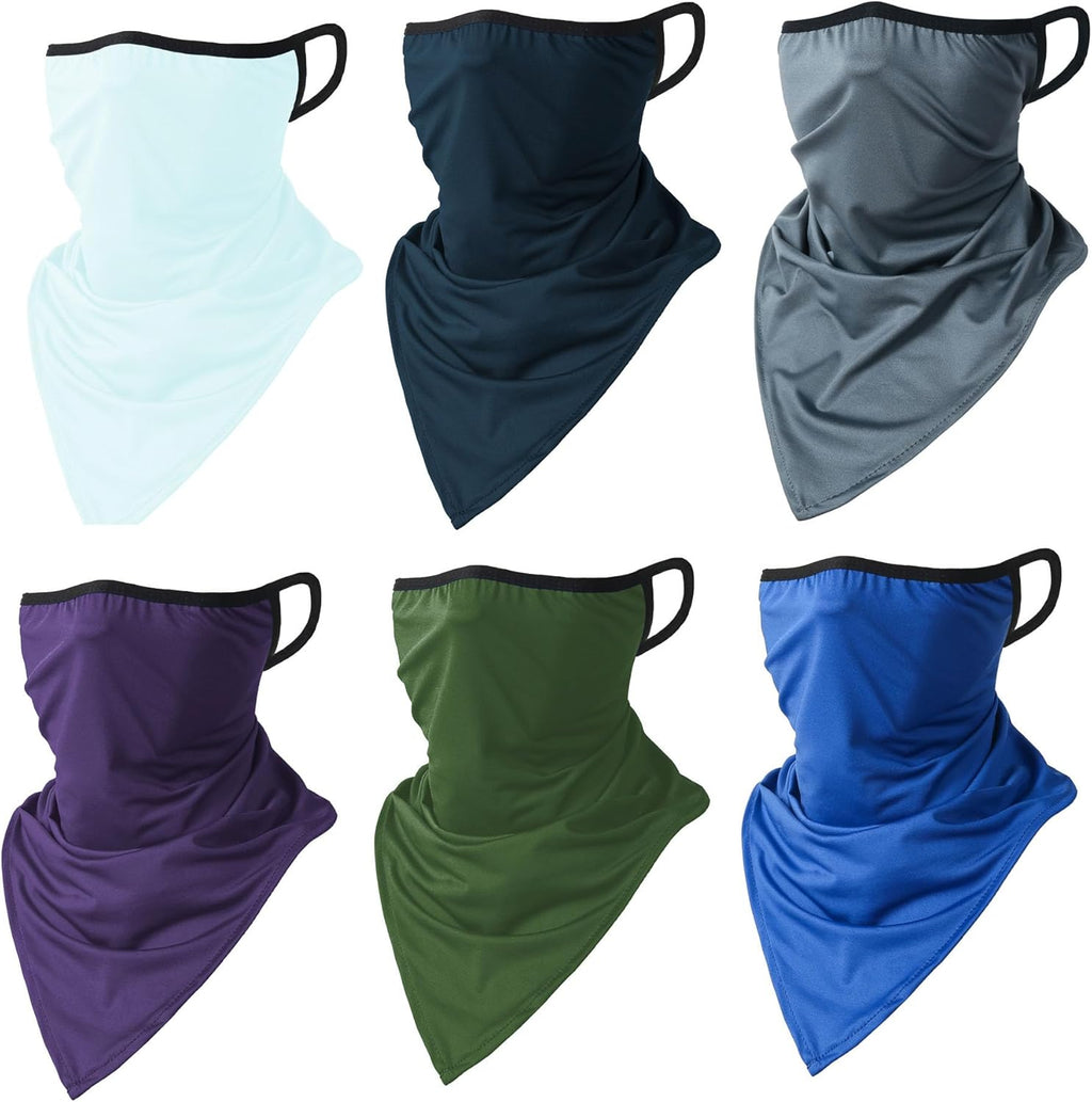 Skiennix UV Protection Face Mask - 6 Pack Windproof Neck Gaiter & Breathable Bandana for Outdoor Sports