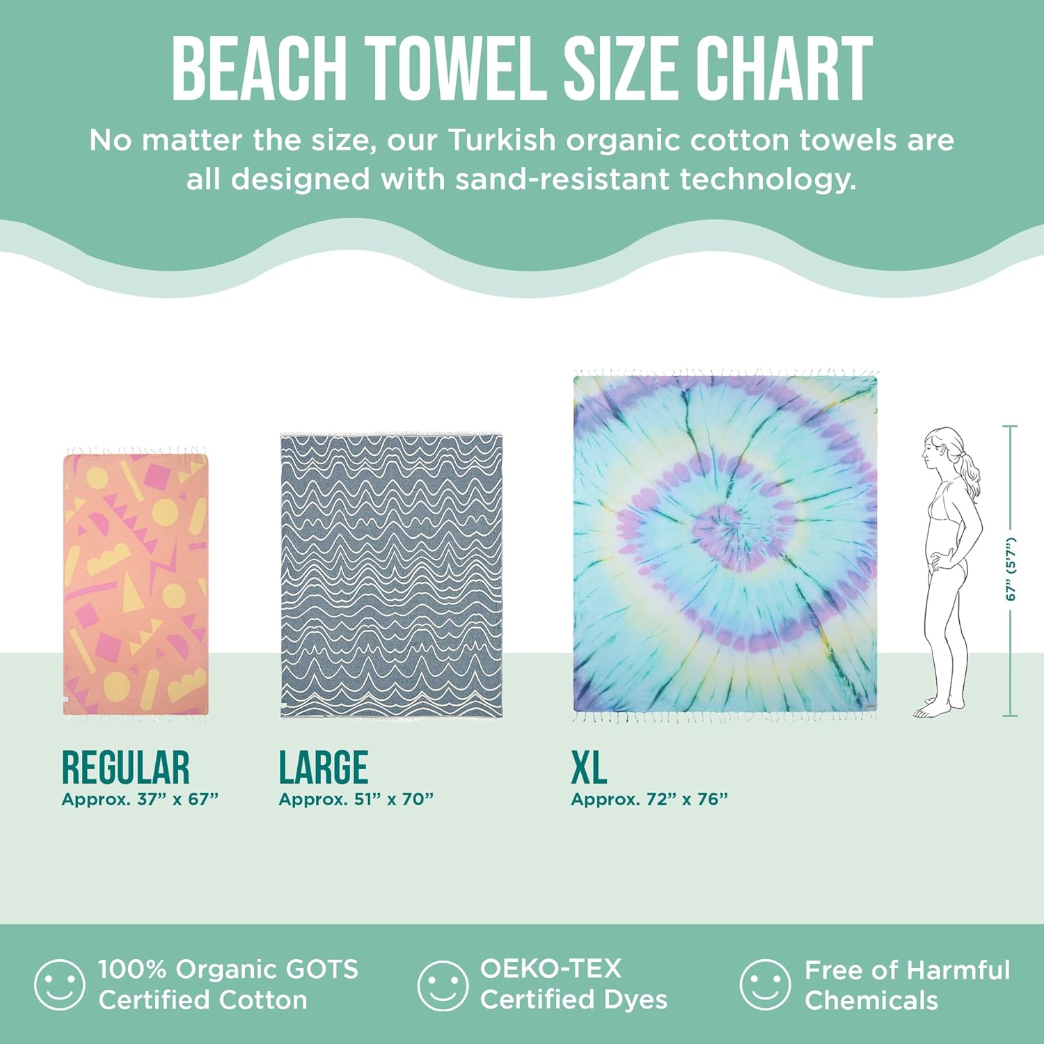 Sand Cloud Large Turkish Beach Towel - Sand Free & Quick Dry - 100% Organic Cotton - Boho Honey XL