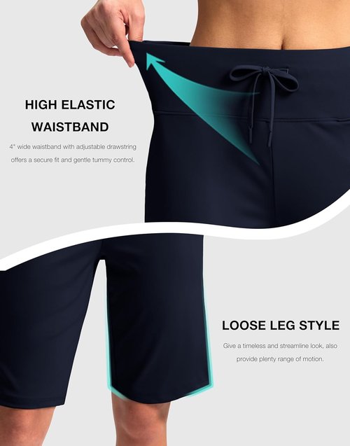 G Gradual Women's Bermuda Shorts - Comfy Knee-Length Stretch Shorts with Pockets for Summer Walks