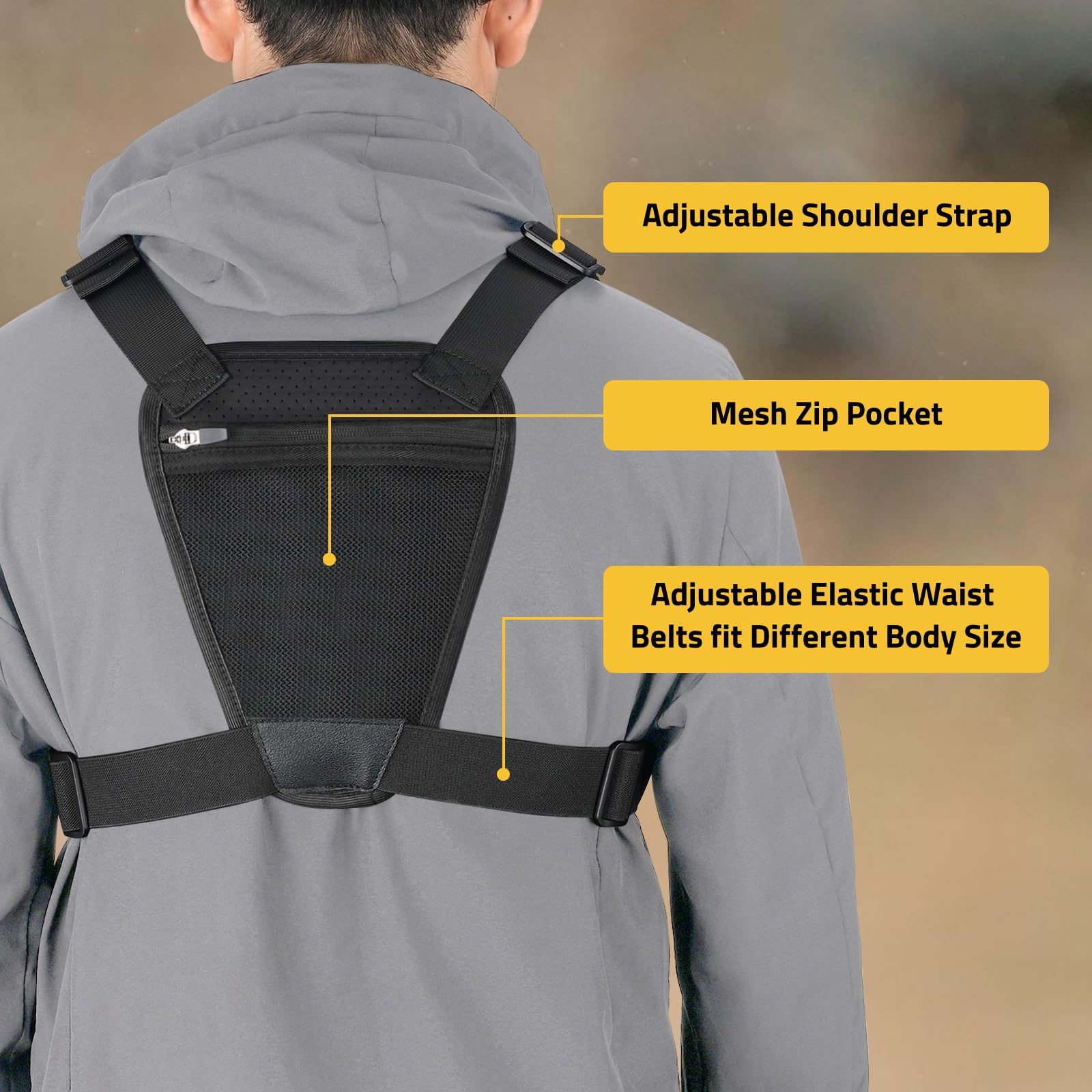 CVLIFE Outdoor Chest Bag for Men, Tactical Chest Pack with Phone Holder, Adjustable Running Vest Bag with Extra Storage, Lightweight Anti-theft EDC Rig for Hiking, Cycling, Sports, Workouts, Green